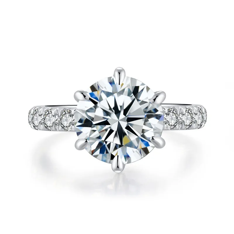 

QYI Luxury high end Rings For Women 3.5 Carat Solitaire Wedding Rings 925 Silver Round Cut Zirconia Engage Rings Engagement