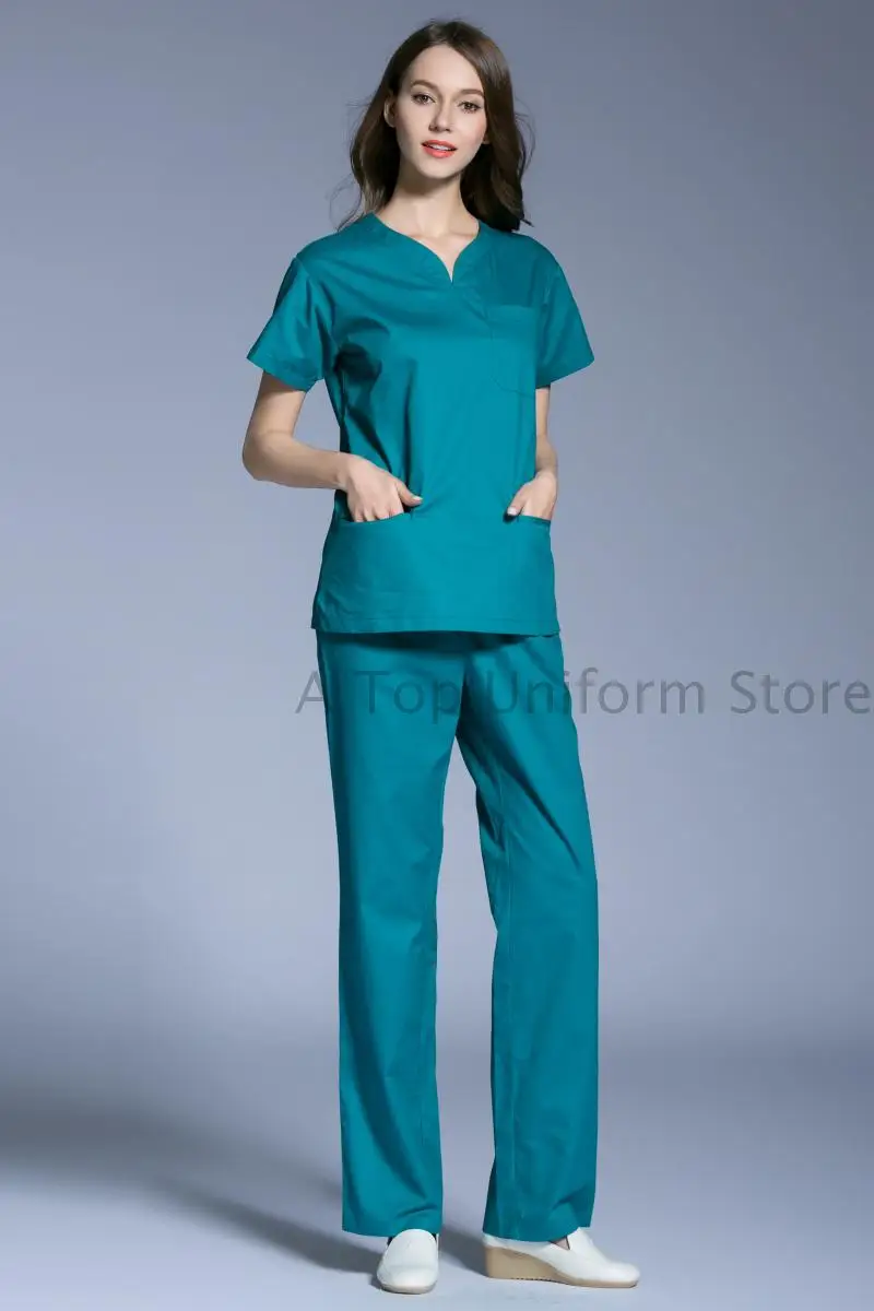 Срочный медицинский костюм для лаборатории наборы скрабов для женщин больничный медицинский скраб одежда форма модный дизайн в обтяжку дышащая