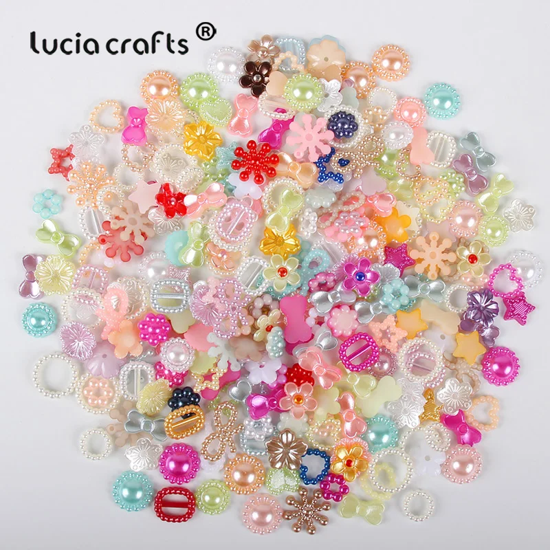 

20g/lot(Approx 120pcs) 8-18mm Random Mixed Flatback Half Round Pearls Scrapbooking Beads DIY Garment Bags Accessories F0418