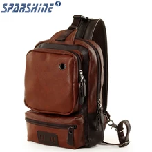 Männer Taschen Brust Pack Rucksäcke Split Leder Einzelnen Schulter Rückengurt Leder Männliche Hohe Kapazität Vintage Brust Crossbody Tasche