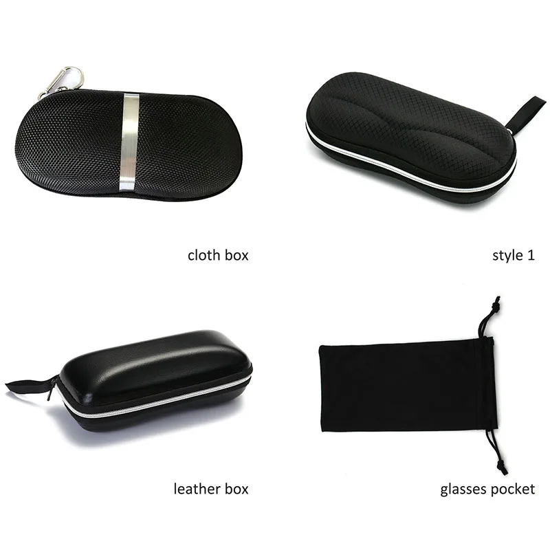 1Pc Black Eyewear Cases Sunglasses Case For Women Glasses Box With Lanyard Zipper Eyeglass Cases For Men Glasses Cloth Bag