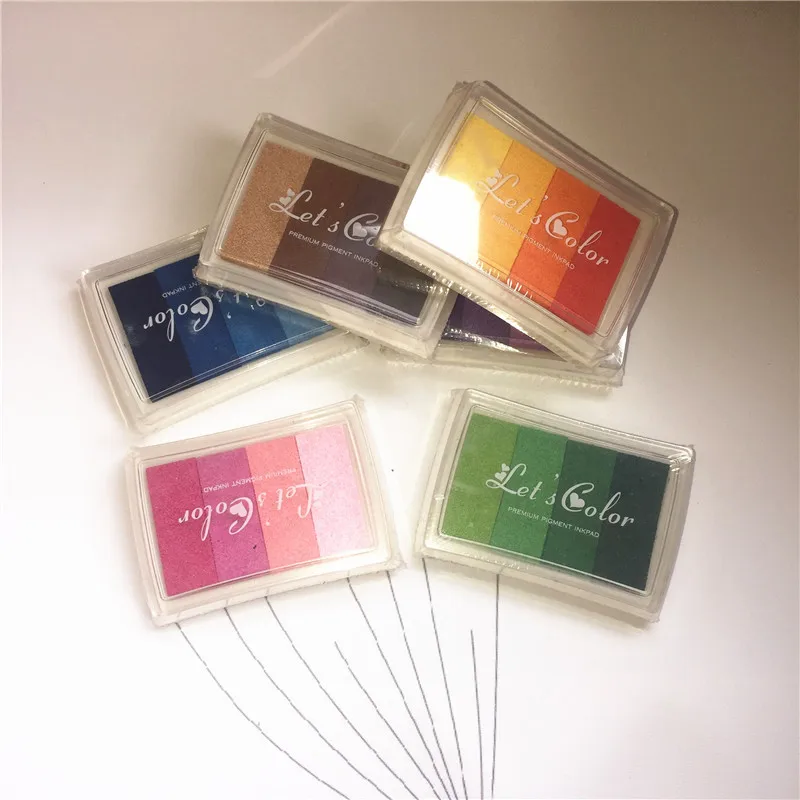 

Gradient Color Ink Pad Creative DIY Oil Rubber Stamps Set for Fingerprint Tree Vivid Scrapbook Albums Card-making Craft