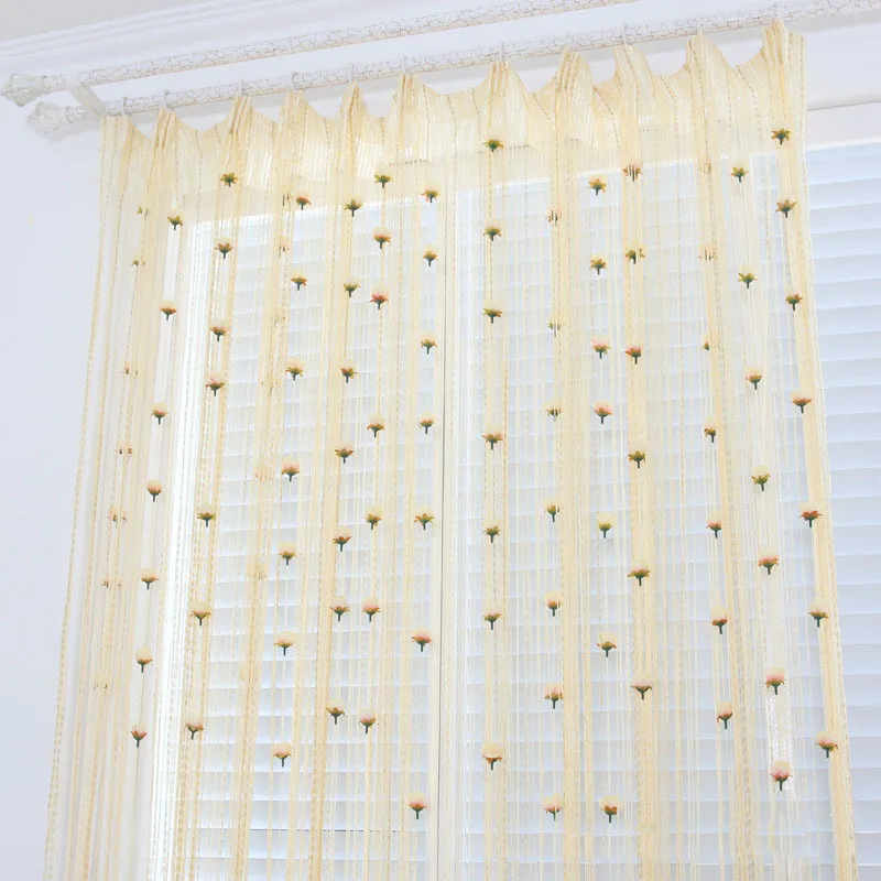 Тюльпан струнная занавеска для гостиной двери шторы из пряжи нить нити шторы для кухонного окна 9 цветов 1 м* 2 м/3 м* 2,9 м
