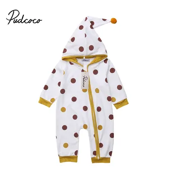 

Newborn Long Sleeve Zipper Jumpsuit Baby Infant Boy Girl Clothes Romper Hooded Rompers Outfits Cotton Clothes