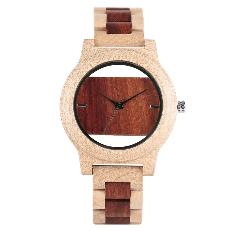 

Business Gift Men Quartz Watch Bamboo Bracelet Hollow 100% Handmade Full Wooden Band Fashion Wristwatch Male Clock relogio Hour
