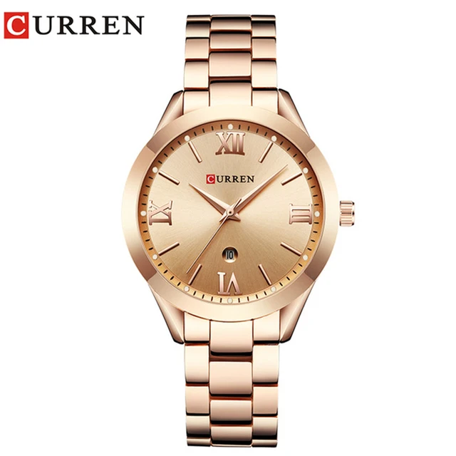 CURREN Simple Fashion Stainless Steel Analog Quartz Wrist Watch Calendar Female CURREN Simple Fashion Stainless Steel Analog Quartz Wrist Watch Calendar Female