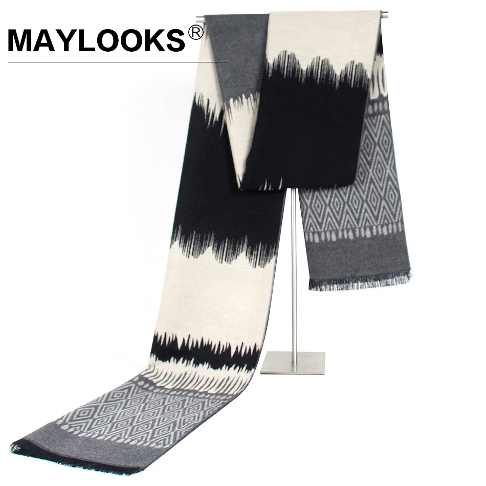 Maylooks Роскошные зимние теплые шерстяные кашемировые шарфы толстый Лабиринт