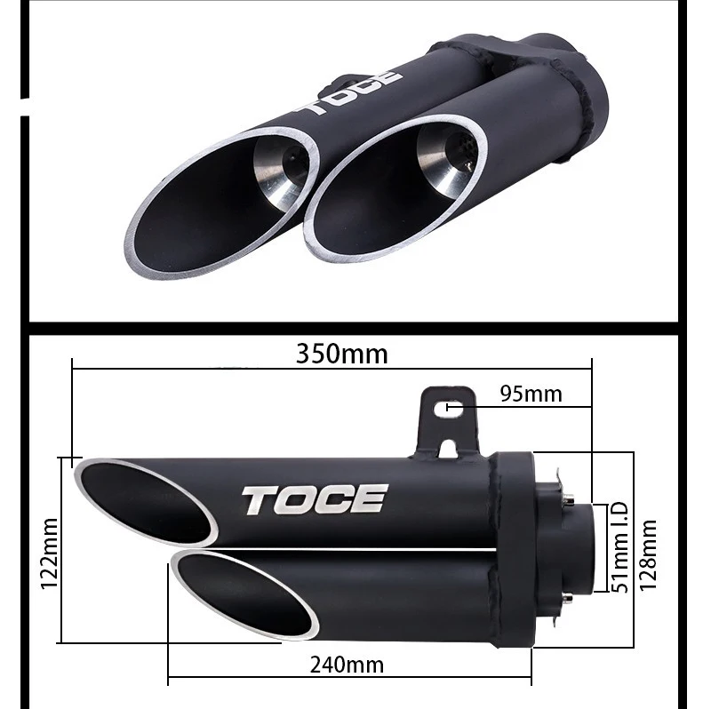 2017 Yüksek kalite Evrensel Motosiklet Çift Egzoz Susturucu Boru Kılıf