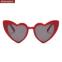 Женские солнцезащитные очки Peekaboo love heart, кошачий глаз, винтажные, рождественский подарок, черные, розовые, красные, в форме сердца, солнцезащитные очки для женщин, uv400