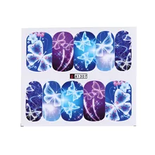 12 pièces papillon fleur Nail Art décoration tatouage manucure enveloppes outils pointe ongle autocollant transfert d'eau décalcomanie(China)