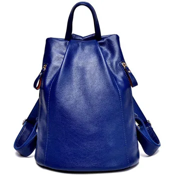 Valenkuci, женский кожаный рюкзак для колледжа, для девушек, дорожная сумка, рюкзак для женщин, Mochilas Escolar, винтажная школьная сумка для девочек, BD-001 - Цвет: Синий