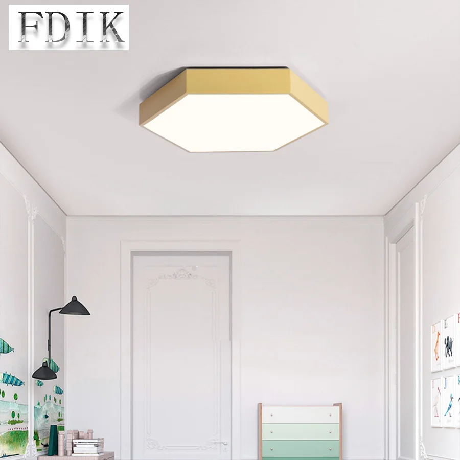 

Nordic Modern LED Ceiling Light Dimmable For Dining Living room Study Macaron Color Ceiling lamp Droplight Iron Acrylic Lantern