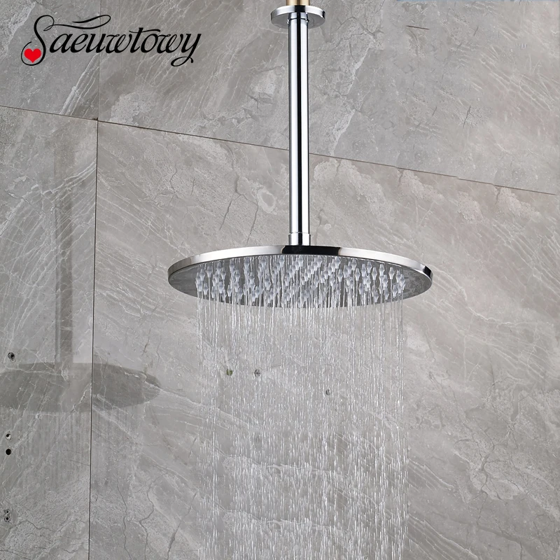 

Saeuwtowy Chrome 16'' Round Shower Head Rainfall Shower with the Shower Arm