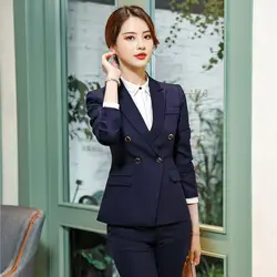 Высокое качество волокна Формальные женские блейзеры и куртки Дамская рабочая одежда офисный униформенный стиль OL