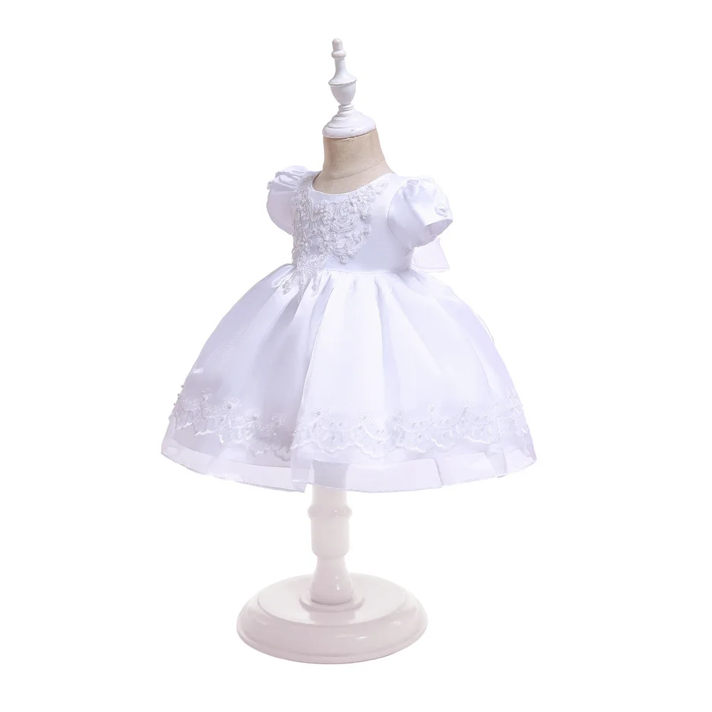 

Solid White Girl Dresses 2019 Summer Style Children's Clothing Dresses For Girl Vestido Infant Girl Clothes
