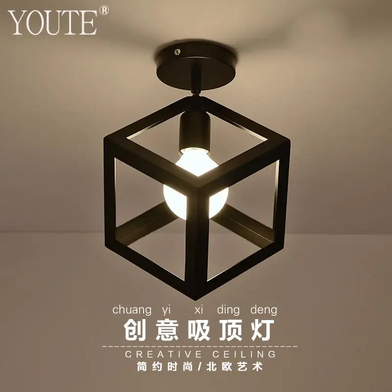 

Loft Style Single Head Iron Ceiling Lamp Wrought Iron Balcony Entranceway Light Corridor Bar LED Ceiling Lights Free Shipping