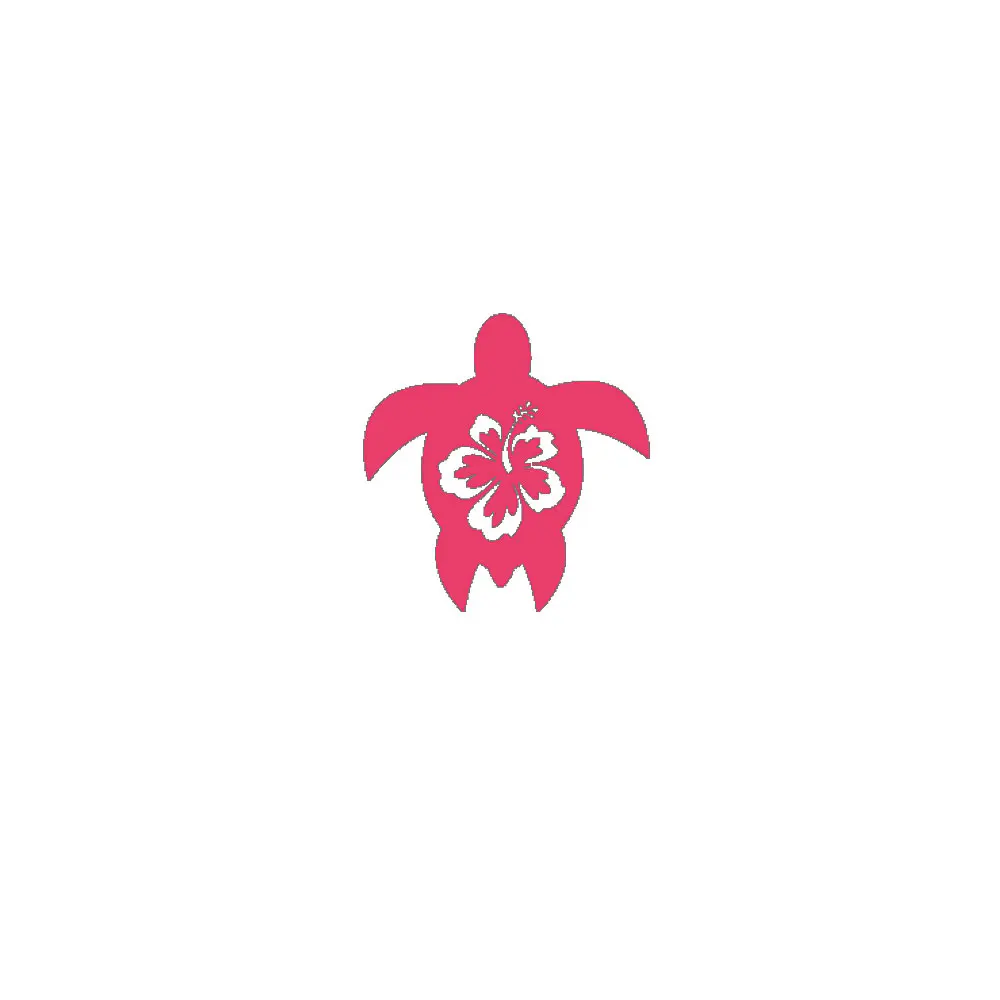 2            12.6cm13.4cm Hibiscus  Turtle Vinyl Bumper Stickers For Car Truck Window Tool Boxes Wall Laptop Notebook Car Sticker Decals