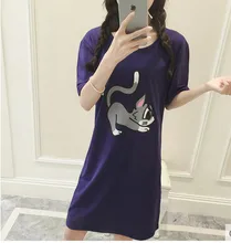 Cotton 2016 Women Loose Nightgowns Sleepshirts Sleepwear Girl’s Underwear Nightdress Sleep Lounge Womens Nightwear AW7650