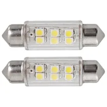 2 шт. 12 В 3 Вт Универсальный супер светодиодный 39 мм SMD 6 светодиодное освещение фестонного типа для автомобиля купольный Светильник лампы белый автомобиль разрешение на парковку пластина светильник@ 015