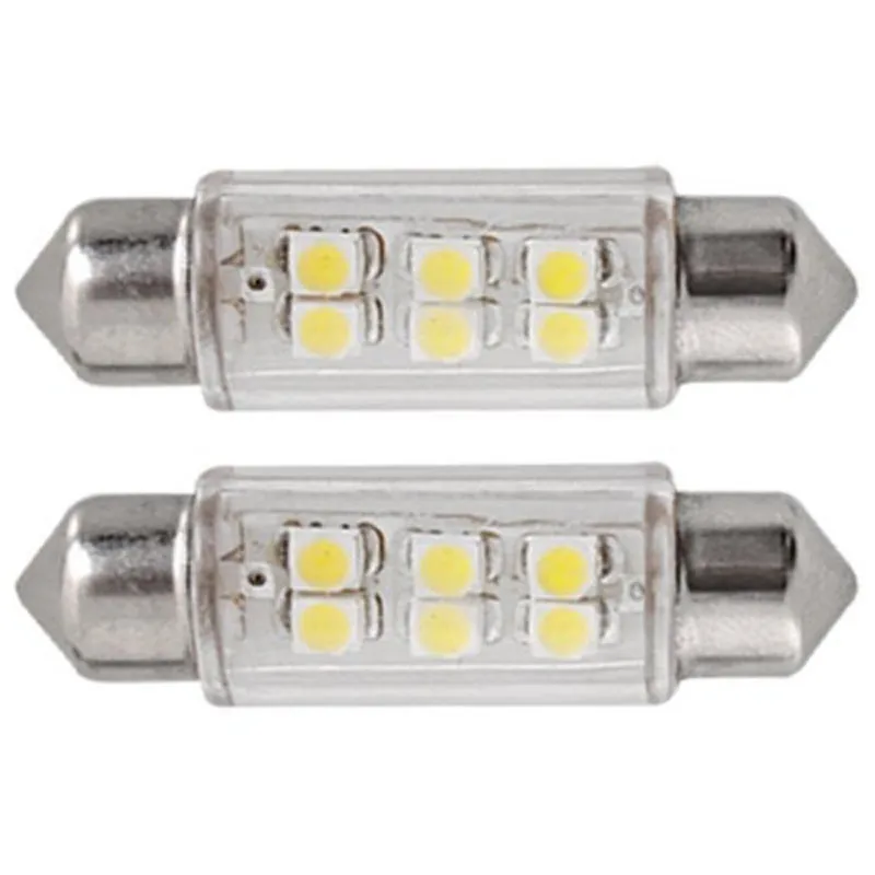 

2PCS 12V 3W Universal Superled 39mm SMD 6 LED Car Festoon Dome Light Bulbs White Car Parking License plate Light Wholesale @015