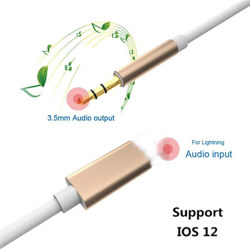 1M Line For lightning to 3.5mm Headphone Audio Adapter IOS For iPhone For iPad Car Aux Jack Earphone Speaker Headset Music Cable