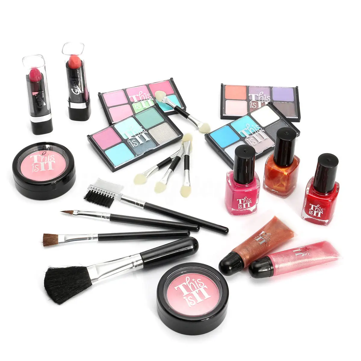 

Makup Tool Kit Eyeshadow Lipstick Foundation Nail Polish Lipstick Gloss Blush Makeup Set With Brush Cosmetic Maquiagem