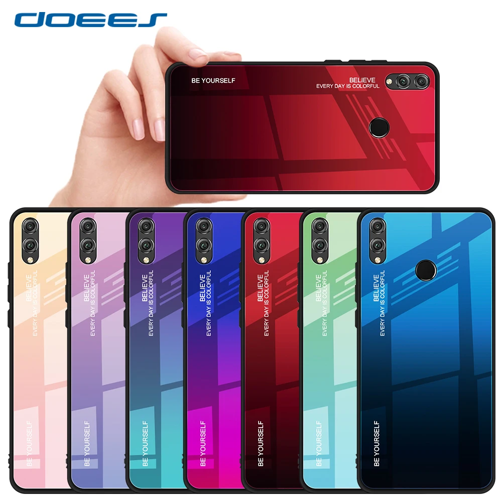 

Luxury Phone Case For Huawei P Smart Y9 2019 Cover For Huawei Honor 9 10 Lite 8X Max 8A Play V20 Tempered Glass + TPU Bag Case