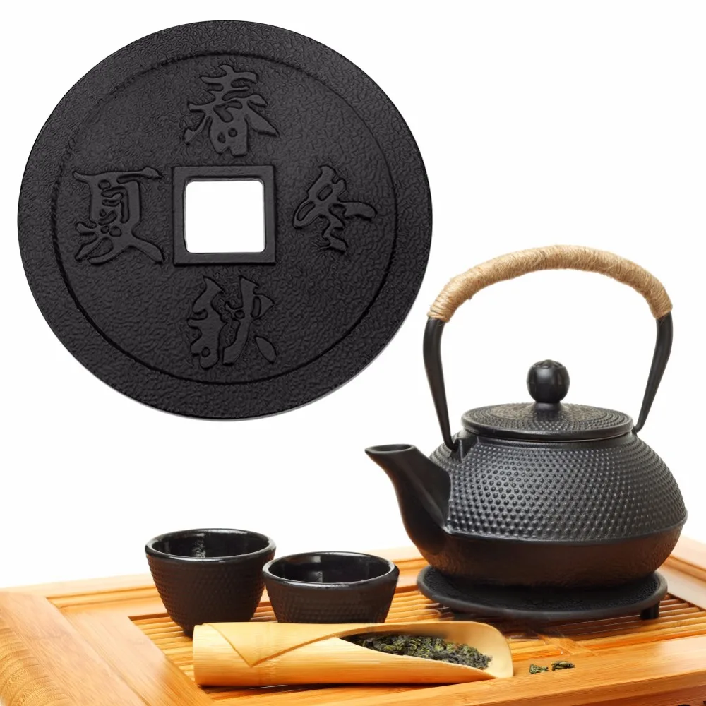 

Tea Pot Cast Iron Teapot Pad 13cm Diameter Tea Tray Tetsubin Kettle Drinkware Tools Heat Insulation Pad Dining Table Pad Holder