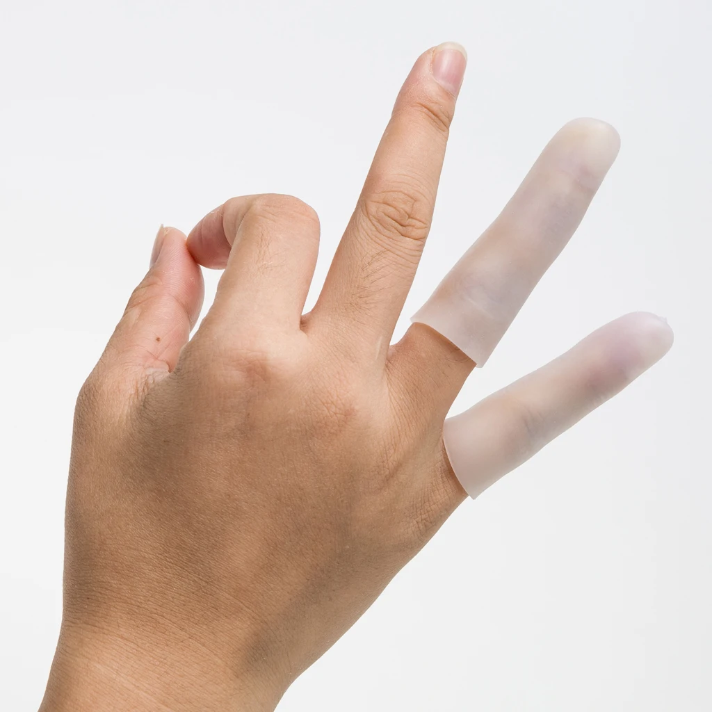 2 пары эластичных силиконовых пальцев для пальцев, крышка, защитная шина, рукава, трубка для треснутых пальцев или поврежденных пальцев