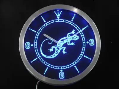 

Неоновые Настенные часы с изображением ящерицы nc0414 Gecko
