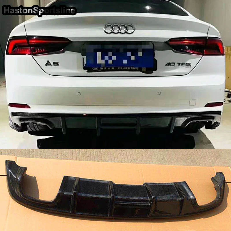 

A5 S5 SLine Carbon Fiber Car Rear Flap Cupwings Bumper Diffuser for Audi S5 S-line Sport Bumper Only 2017~2019