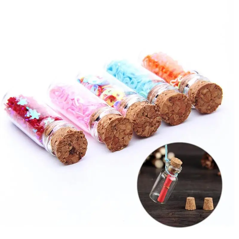 

5/10Pcs Small Bottle Glass Jars Decoration DIY Containers Mini Cheap Message Vials Ornaments Cork Stopper Hot Sale Mason Jar