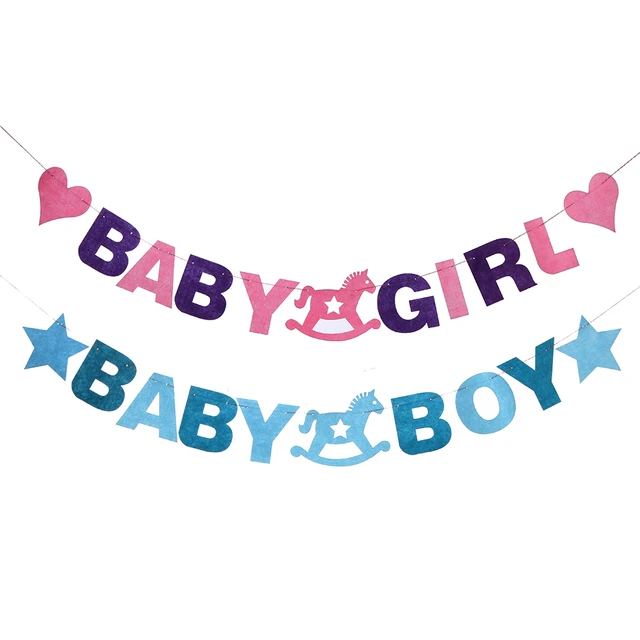 Baby Shower 2.88M Baby Boy Girl Felt Banner Party Baptism