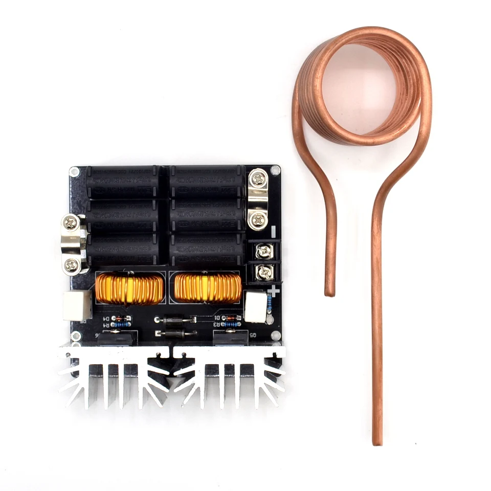 

Low ZVS 12-48V 20A 1000W Low Voltage Induction Heating Board High Frequency Induction Heating Machine Module