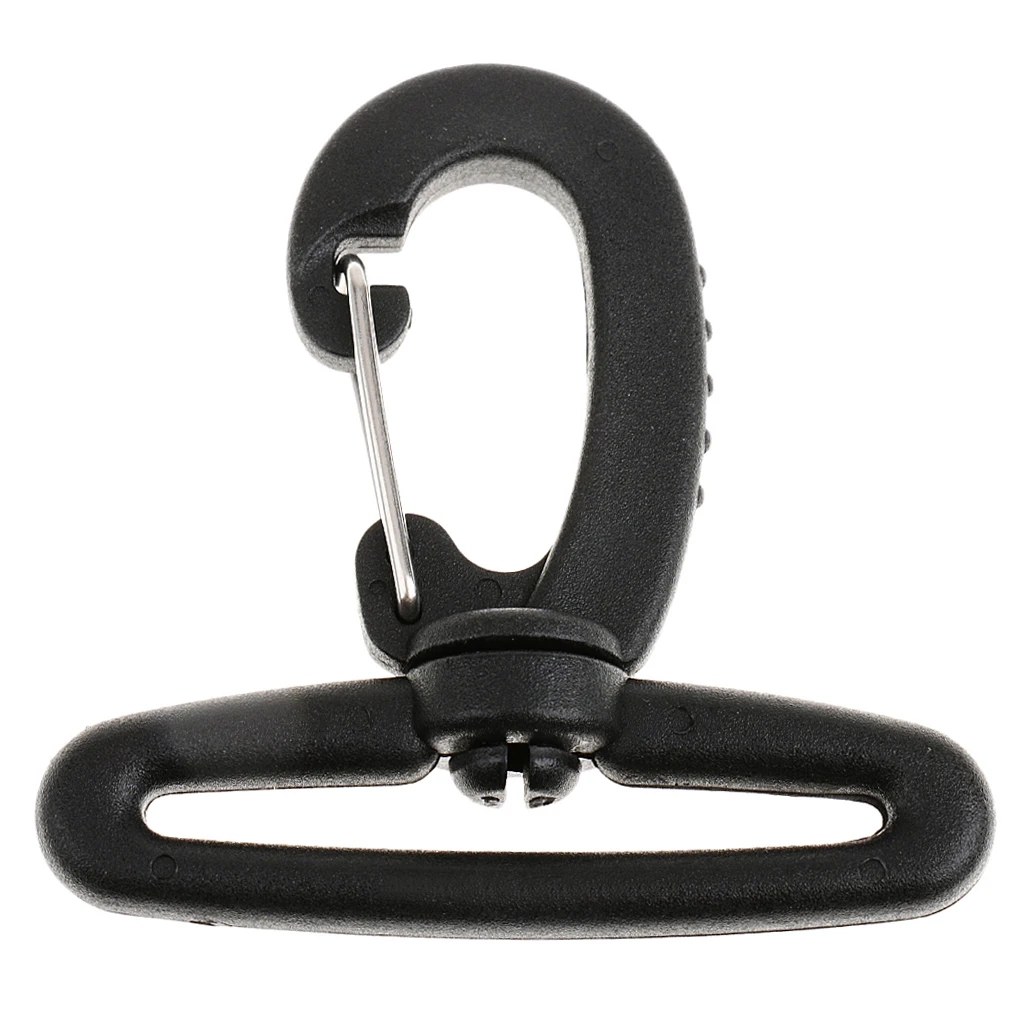 Nylon Swivel Snap Hook Clip Backpack Webbing Buckle Black 50MM