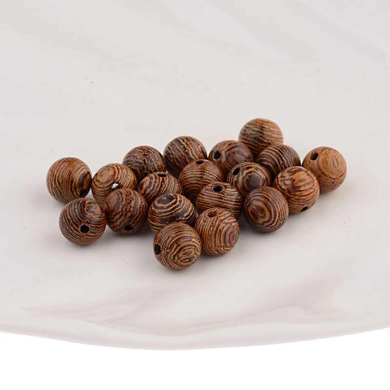 

Amader 100PCS/Lot 8MM Prayer Natural Wooden Beads Charms Brown DIY Beads For Jewelry Making Round Shape BD092