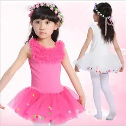 Детская современный Балетные костюмы танец костюм платье Обувь для девочек Купальник-пачка принцессы танцевальная одежда Детский