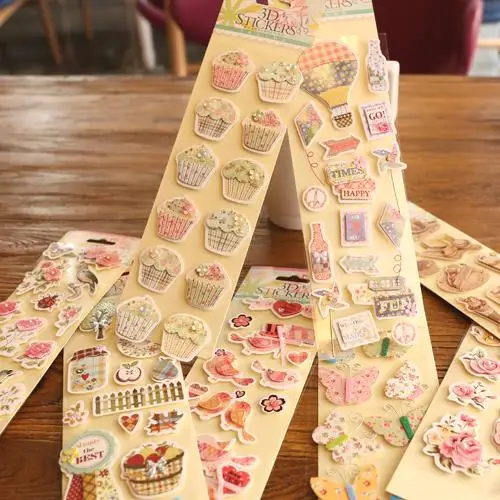 DIY 3D слоистых стикеры craft Бумага и украшение для скрапбукинга комплект, Винтаж ручной ДСП декоративные наклейки - изображение