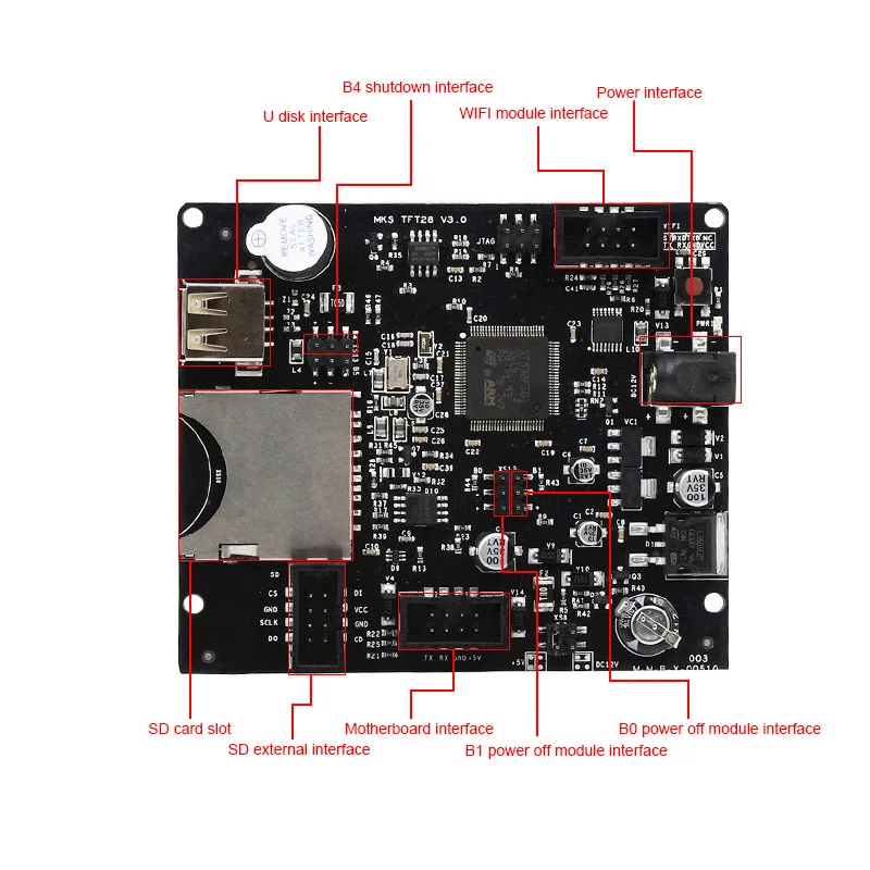 

MKS GEN V1.4+MKS TFT32/TFT28 Touchscreen 3D Printer DIY Starter Kit with Cable Compatible Ramps1.4 HSJ-19