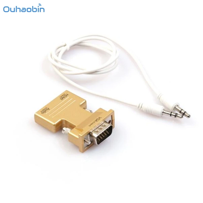 

Ouhaobin New 1PC HDMI Female to VGA Male HD Adapter with 3Ft 3.5mm Stereo Cable Laptop Ultrabook Computer Projector Oct27