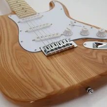 Электрогитара из натурального серого дерева, 3 звукоснимателя, оборудование из хромового сплава, на заказ