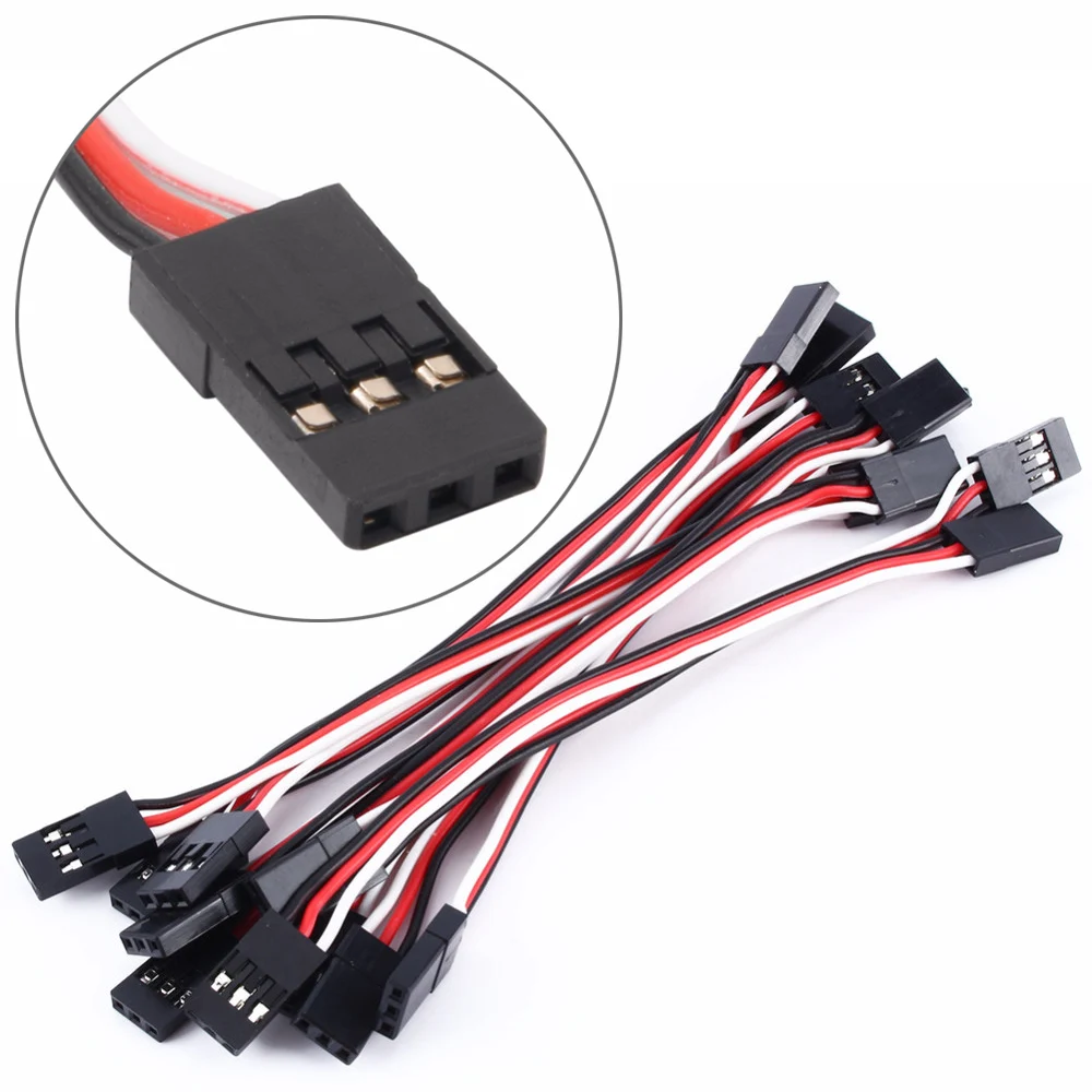 

10pcs 200mm 300mm 500mm 600mm Servo Extension Female Cable Connection RC Parts Extend Wire Line For Futaba Quadcopter Helicopter