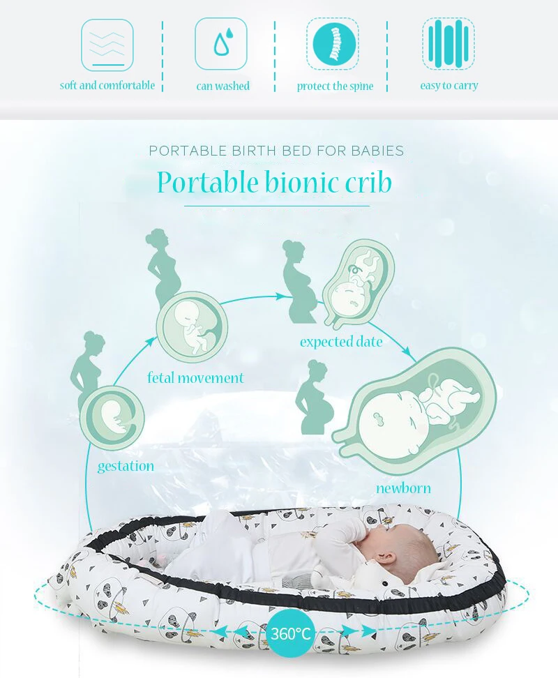 Детское гнездо, кровать, портативная съемная и моющаяся кроватка, дорожная кровать для детей, детская хлопковая колыбель, Прямая поставка
