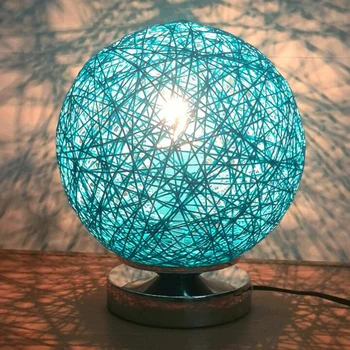 

New 220v Rattan Ball shape shades for table lamp night light for bedroom living room indoor lighting