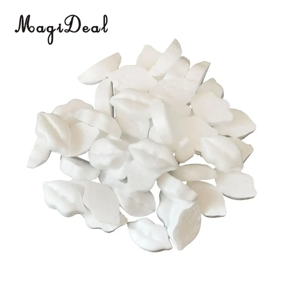 MagiDeal 50pcs Lip Shape Polystyrene Styrofoam Foam Ornaments for Kids DIY Craft 30x50mm