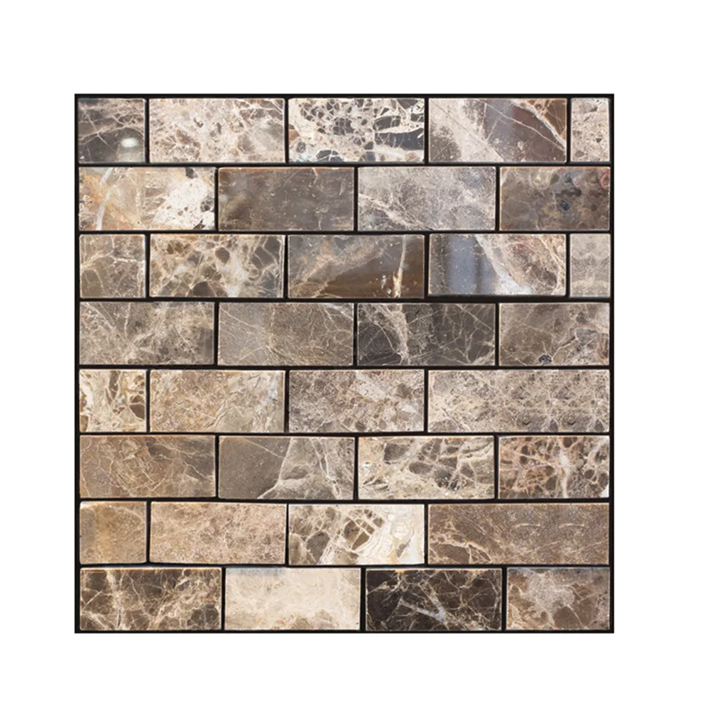 

Retro 3D Tiles Wall Stickers For Bathroom Kitchen Tile Stickers Decor Adhesive Waterproof PVC Wall Stickers