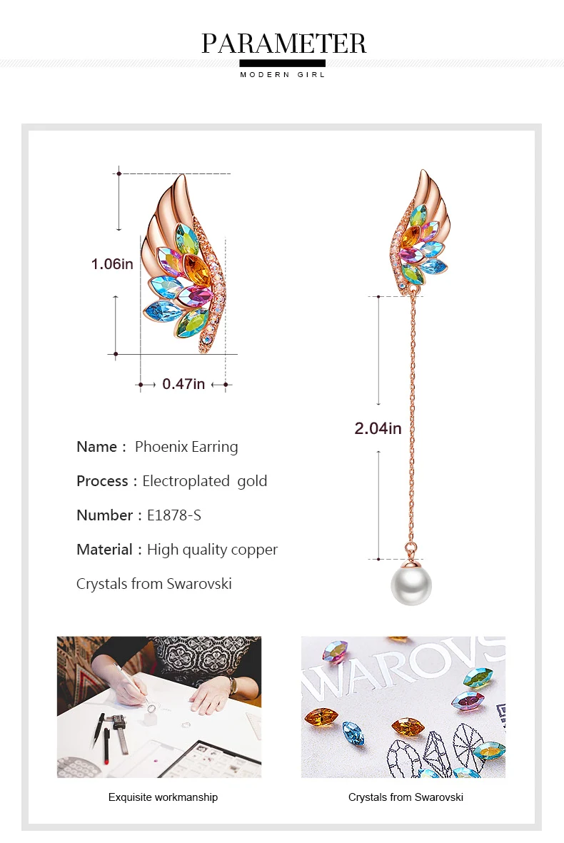 Women's Angel Wings Stud Earrings (4)