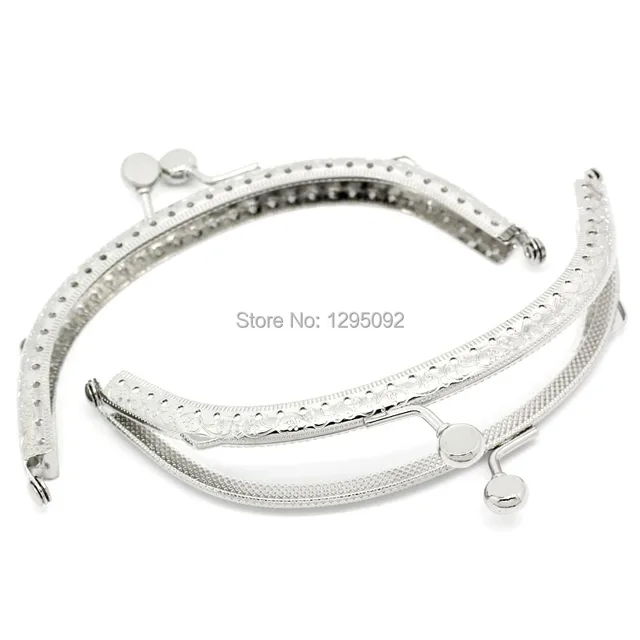 10pcs Silver Tone Ball Flower Carved Coin Arch Frame Kiss Clasp Lock 10pcs Silver Tone Ball Flower Carved Coin Arch Frame Kiss Clasp Lock For Purse Bag Handbag