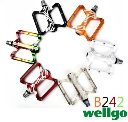 

WELLGO B242 Aluminum 6061 CNC pedals / MTB bike pedals / bicycle pedals / bearing foot high quality Wellgo colorful bike pedals