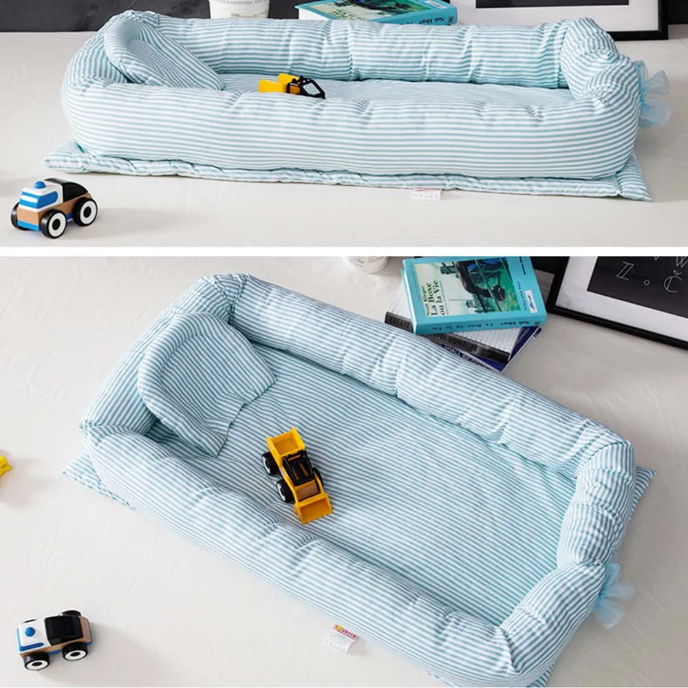 90*55*15 см детская кровать портативная складная детская кроватка новорожденная кровать для сна дорожная кровать для ребенка высокое качество - Цвет: Синий